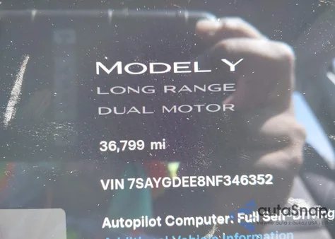 2022 Tesla Model Y Long Range Dual Motor All-Wheel Drive from USA, damaged, VIN 7SAYGDEE8NF346352